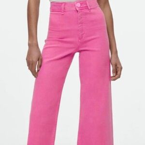 Zara Pink Wide Leg Jeans